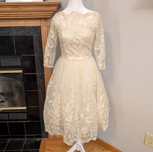 Brand New Chi Chi London dress Modcloth Wedding Dress Champagne Size 4